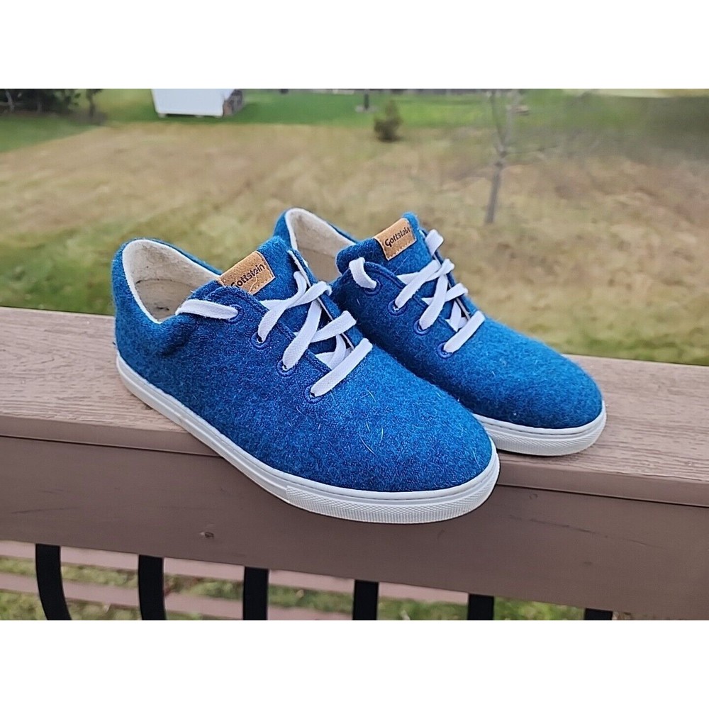 Gottstein Shoes Womens US 10 EU 42 US Wool Felt Lace Up Blue Casual Low Top